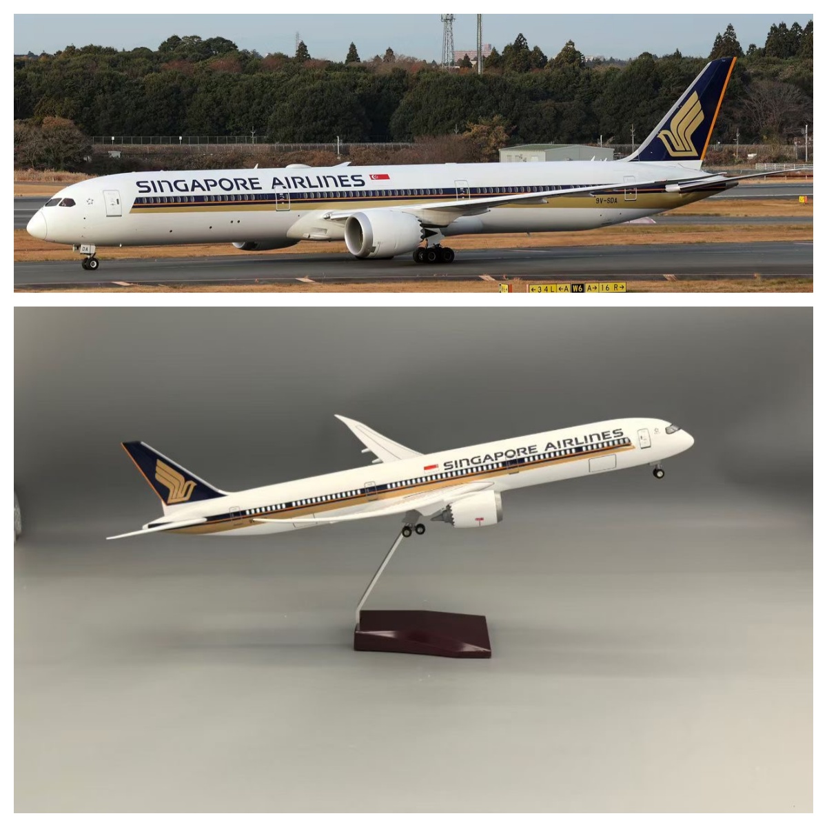 Model Kit Singapore - Modellino Aereo Singapore Airlines B787-10 in