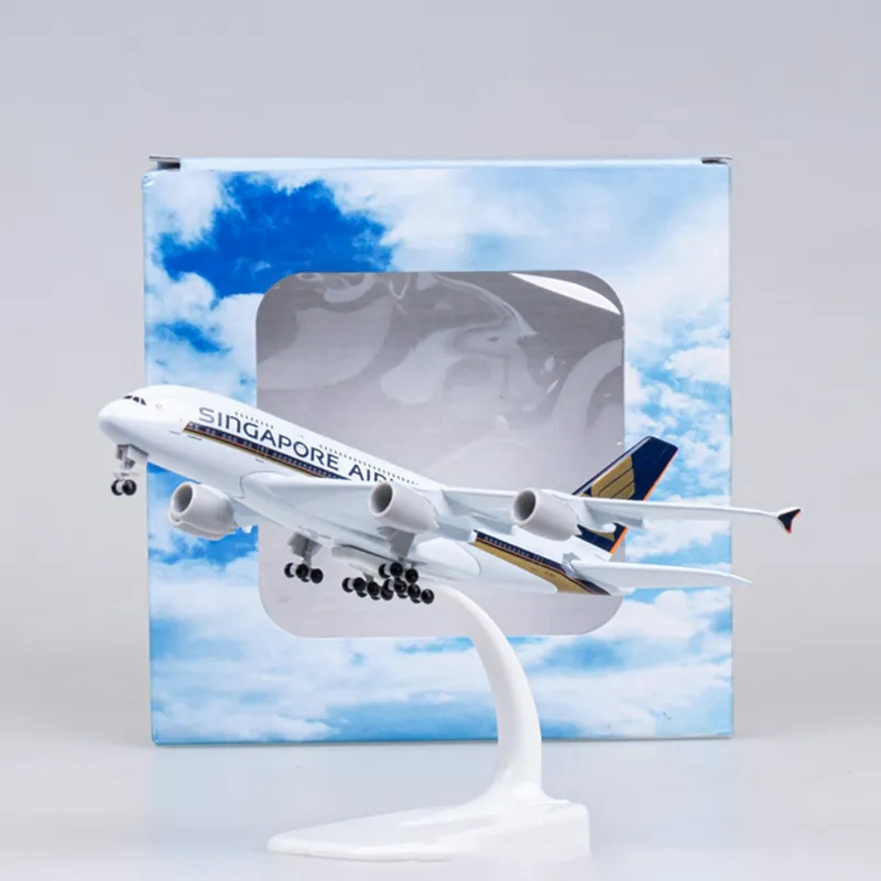 Model Kit Singapore - Giocattolo aereo in metallo da 20