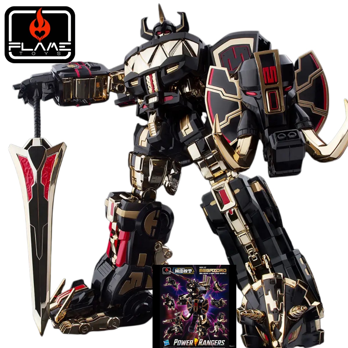 Model Kit Power Rangers - Flame Toys Modello Furai Megazord Nero